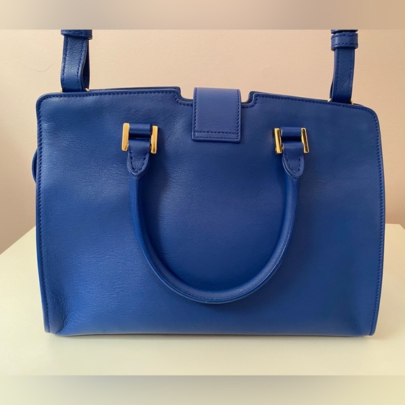 Saint Laurent Small Monogram Cabas Tote Blue - Picture 5 of 11